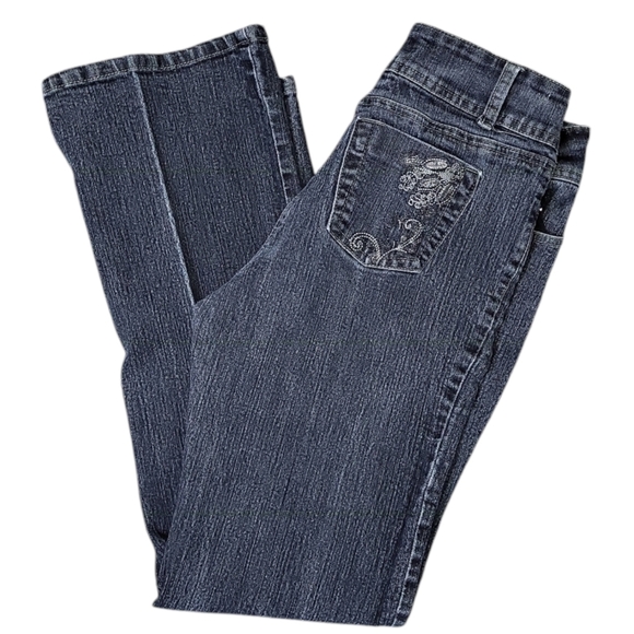 Vintage Penman's Women's Jeans Y2K Size 6 Dark Wash Embroidered Boot Cut - Picture 2 of 13